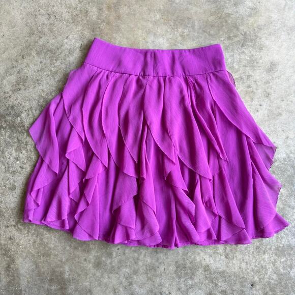 Y2K purple ruffled skirt - size 2 - Picture 3 of 6